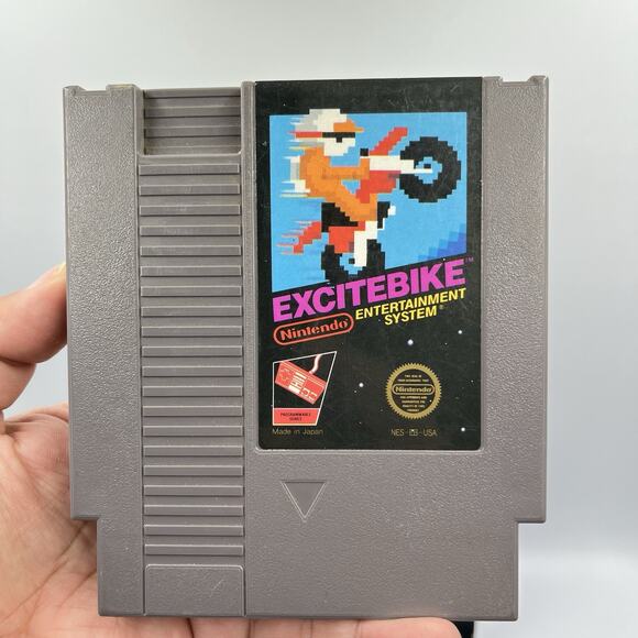 Excitebike Nintendo NES 1985 CIB Black Box Circle Seal Cleaned & Tested - Picture 7 of 14